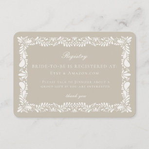 Beige Talavera Tegel Registry Kaart Insert