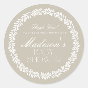 Beige Talavera Tegel Spaans Fiesta Baby shower Ronde Sticker