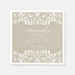 Beige Talavera Tegel Spaans Fiesta Baby shower Servet