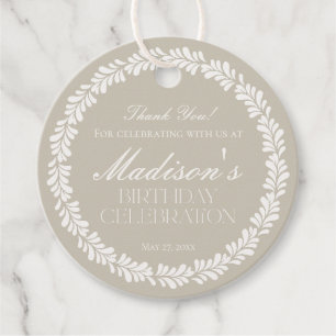 Beige Talavera Tegel Spaans Fiesta Verjaardagskrin Bedankjes Labels