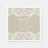 Beige Talavera Tegel Spaans Fiesta Vrijgezellenfee Servet (Voorkant)