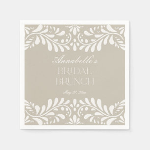 Beige Talavera Tegel Spaanse Fiesta Bruids Brunch Servet