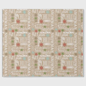 Beige/Tan Fun Script Kerst Wrapping Papier (Vlak)