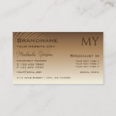 Beige Tan Gradiënt en Palm Leaf met Monogram Visitekaartje (Achterkant)