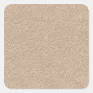 Beige Tan Leather Texture Vierkante Sticker