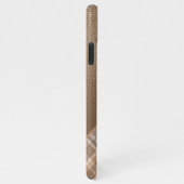 Beige Tan Lichtbruin Taupe Plaid Gingham Patroon iPhone Hoesje (Rechterkant)