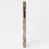 Beige Tan Lichtbruin Taupe Plaid Gingham Patroon iPhone Hoesje (Linkerkant)