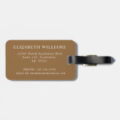 Beige Tan Lichtbruine Polka Dot Bagagelabel (Achterkant horizontaal)