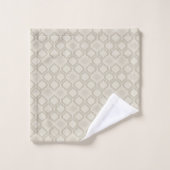 Beige Tan Marokkaanse Tegel Patroon Bad Handdoek (Wasdoekje)