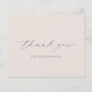 Beige Tan Modern Budget Business Dank u kaart