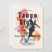 Beige Tango feest en Tango dansers uitnodiging (Voorkant)
