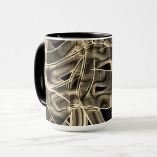 Beige tapvormige krommen, contrasterende hulplijne mok