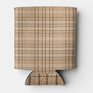 Beige Tartan: Klassiek Plaid Weave. Blikjeskoeler