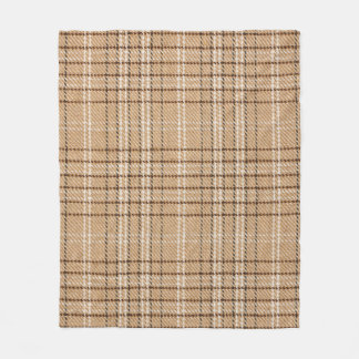 Beige Tartan: Klassiek Plaid Weave. Fleece Deken