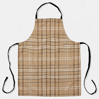 Beige Tartan: Klassiek Plaid Weave. Schort