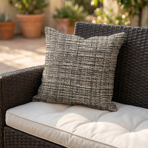 Beige Taupe Ivoorgrijs Boucle geweven patroon Buitenkussen