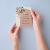 Beige taupe rozen boogbruiloft Save the Date Flyer (Hand)