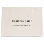 Beige tekst voor bedrijfsnaam groot cadeauzakje (Voorkant)