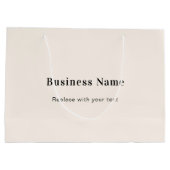 Beige tekst voor bedrijfsnaam groot cadeauzakje (Achterkant)
