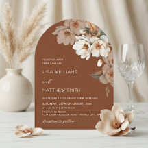 Beige Terracotta Waterverf Bloemen Bruiloft