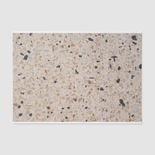 Beige Terrazzo Alla Venezia Textuur DIY Loft Decor Tissuepapier (Voorkant)