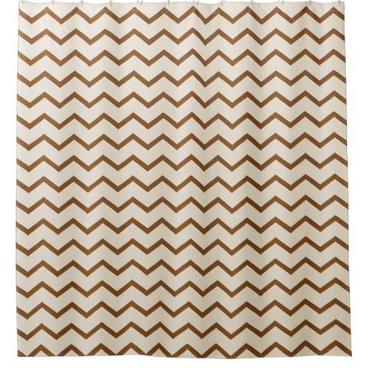 Beige & Terre Brown Zigzag Motif Douche rideau (Devant)