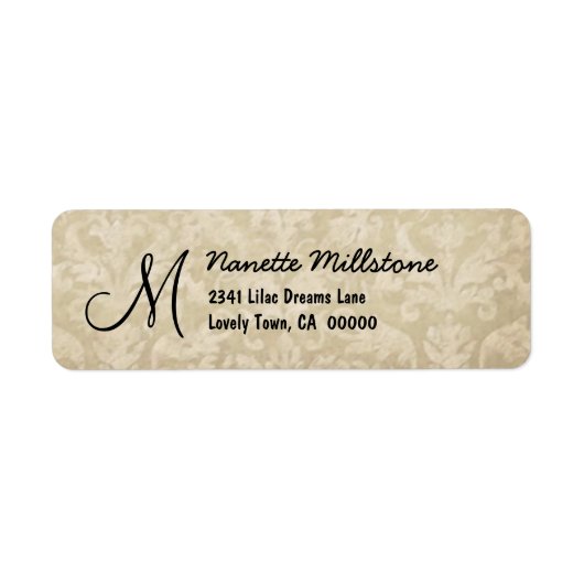 Beige Texogramme M Étiquette de adresse (Devant)