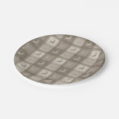 Beige Texture Plaid With Reindeer Christmas Papieren Bordje (Gekanteld)