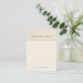 Beige Textured Earring Display Card Visitekaartje (Staand voorkant)