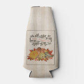 Beige Thanksgiving Pompoenen en Squash Flesjeskoeler (Voorkant)