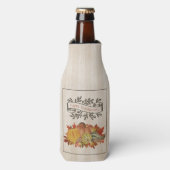 Beige Thanksgiving Pompoenen en Squash Flesjeskoeler (Fles Voorkant)
