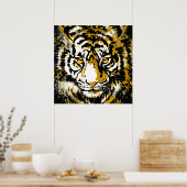 Beige Tiger Head - Tiger Poster Square (Keuken)