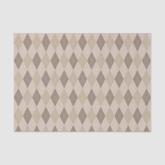 Beige Tones Argyle Patroonpapier Tissuepapier (Voorkant)