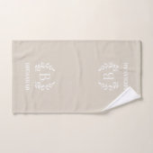 Beige trellis en Branch Monogram | boerderij Bad Handdoek (Handdoek)