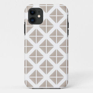 Beige Trendy Triangle Pattern iPhone 11 Hoesje