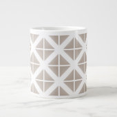 Beige Trendy Triangle Pattern Extra Grote Beker (Voorkant)