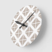 Beige Trendy Triangle Pattern Ronde Klok (Hoek)