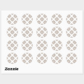 Beige Trendy Triangle Pattern Ronde Sticker (Vel)
