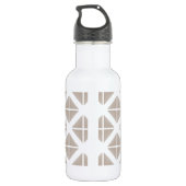 Beige Trendy Triangle Pattern Waterfles (Achterkant)