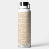 Beige Triangles Pattern Water Bottle Waterfles (Achterkant)