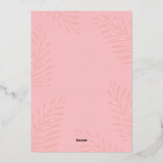 Beige | Tropisch goud in Aloha Hawaii Folie Uitnodiging (Achterkant)