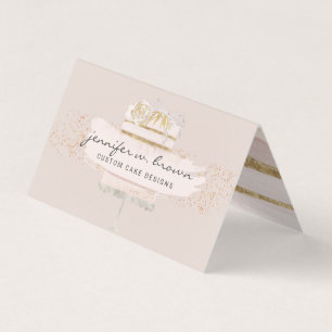 Beige Trouwtaart Bakker Visitekaartjes