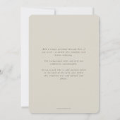 Beige Ultra Minimal sparen de datum aankondiging (Achterkant)