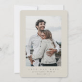 Beige Ultra Minimal sparen de datum aankondiging (Voorkant)