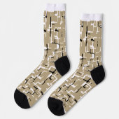 Beige Unique Black en White Pattern Sokken (Links)