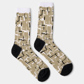 Beige Unique Black en White Pattern Sokken (Rechts)