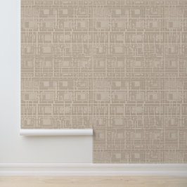 Beige vierkante detail textuur geometrische vorm behang
