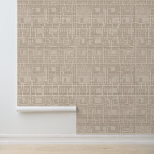 Beige vierkante detail textuur geometrische vorm behang