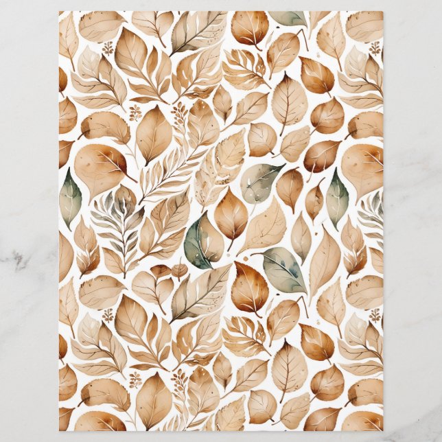 Beige vintage & Feuilles verts (Devant)