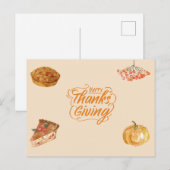 Beige Warm Thanksgiving Feestdagenkaart (Voorkant / Achterkant)